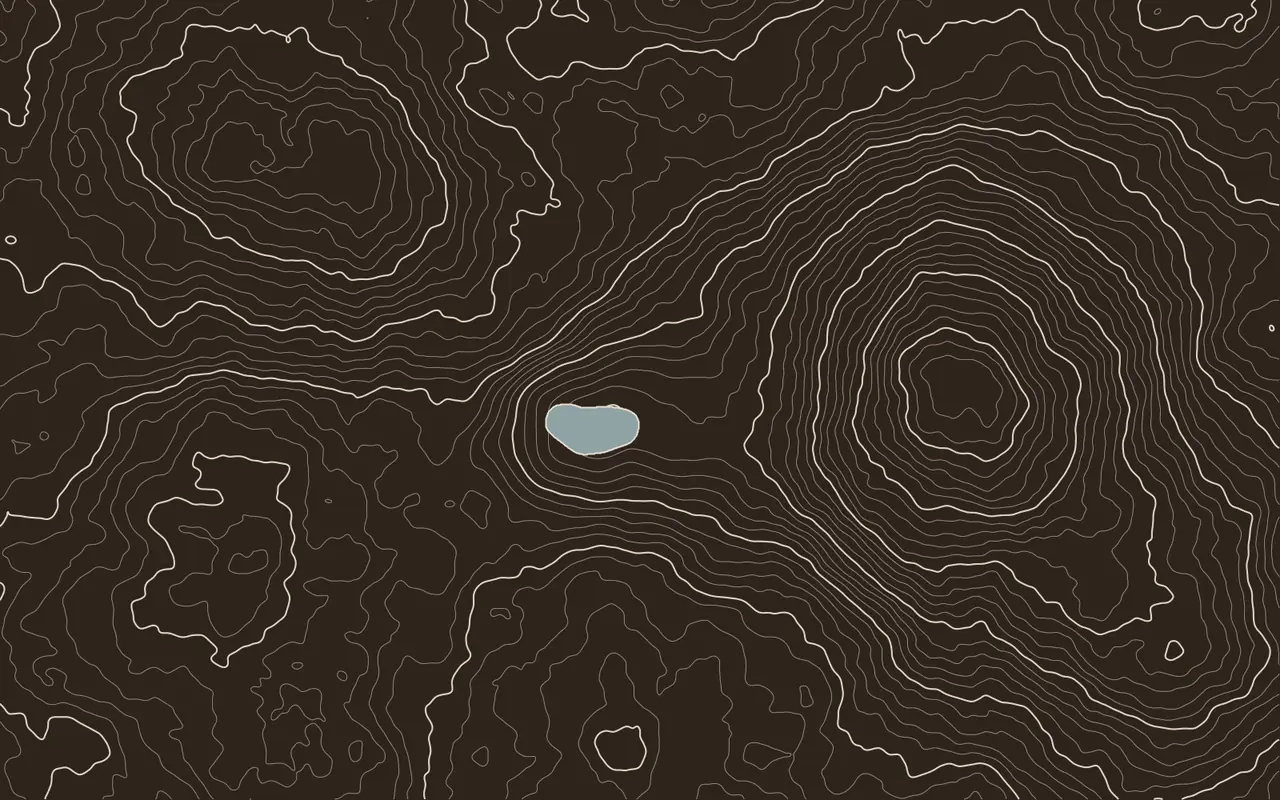 Illustrazione a curve di livello dei Monti Picentini con Bagnoli Irpino, il Lago Laceno a 1.100 metri e il Monte Cervialto a 1.809 metri